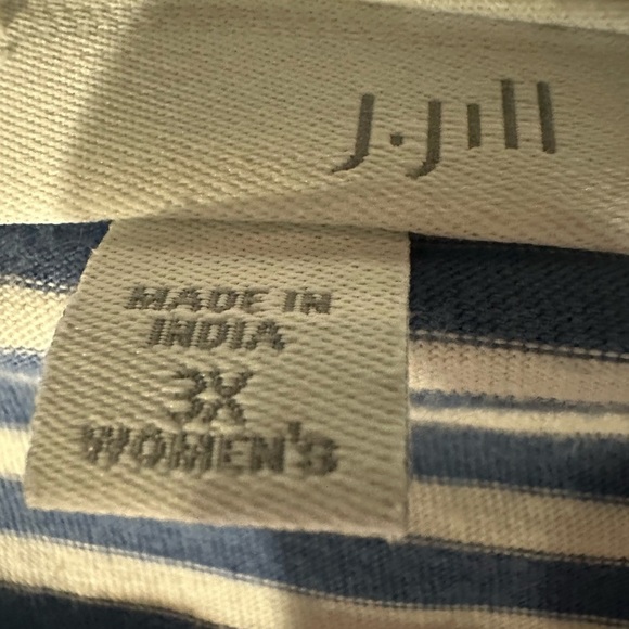 J Jill Striped Blue and White Women's Knit Top Size 3X - Picture 2 of 4